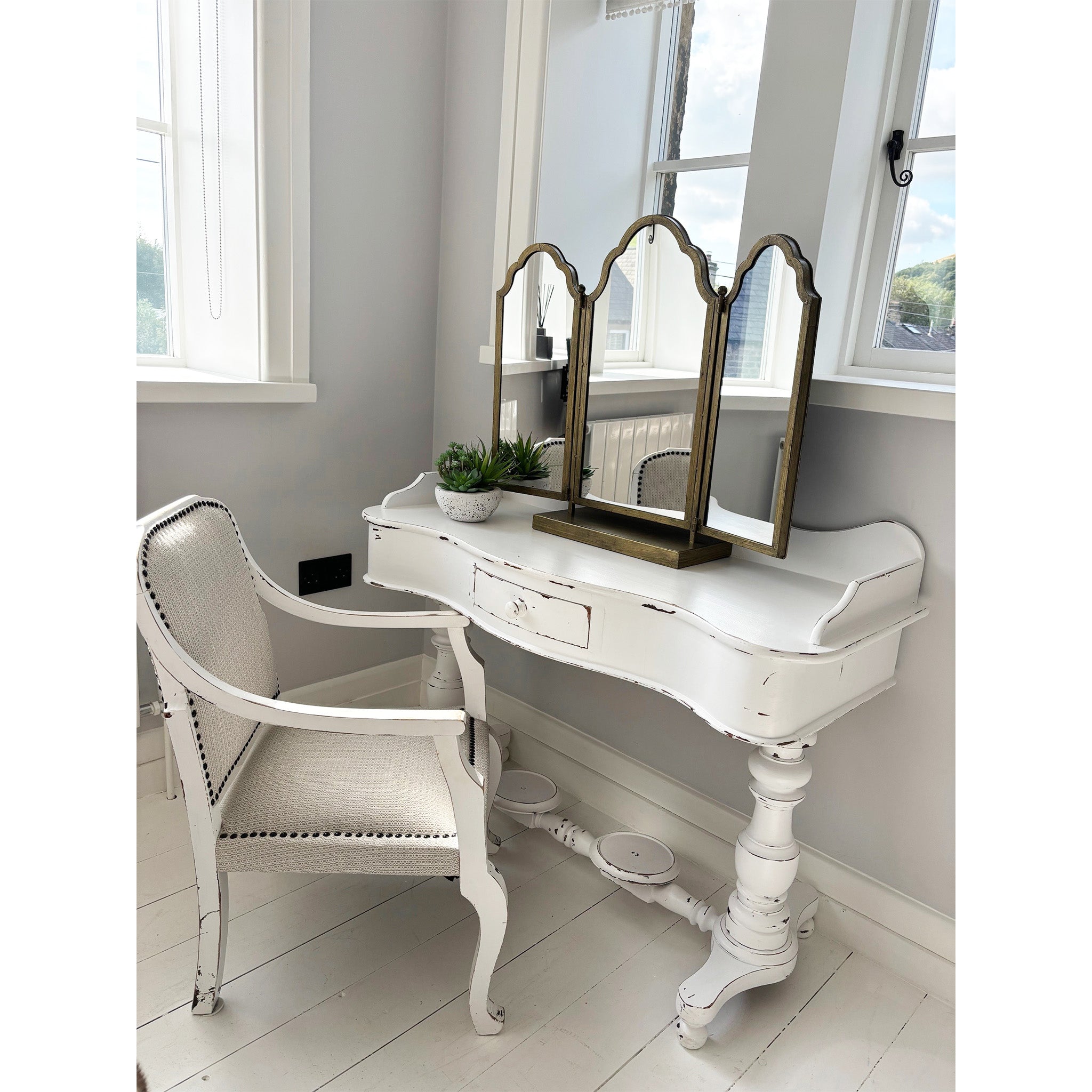 Antique Brass Dressing Table Mirror